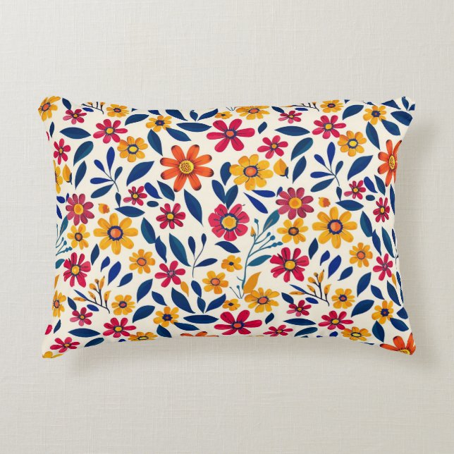 Elegant Floral Charm Accent Pillow (Front)