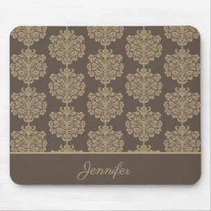 Elegant floral chic gold damask pattern  mouse pad