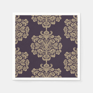 Elegant floral chic gold damask pattern  napkin