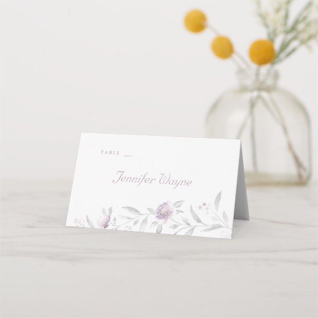 Elegant floral Chinoiserie wedding place cards (Front)