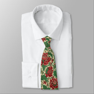 Elegant Floral Chintz Holiday Christmas Colours Tie