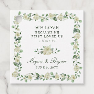 Elegant Floral Christian Wedding Thank You Favour Tags