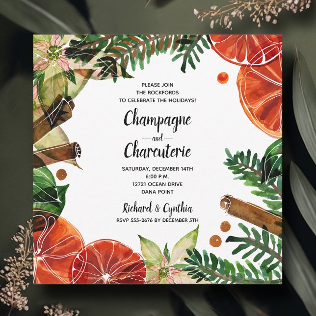 Elegant Floral Christmas Holiday Invitation (Creator Uploaded)