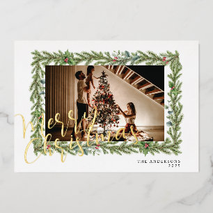 Elegant Floral Christmas   Modern Family Portrait