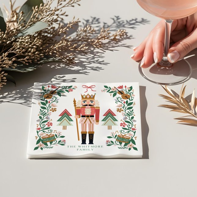 Elegant Floral Christmas Nutcracker Ballet Musical Napkin (Elegant Floral Christmas Nutcracker Ballet Musical Napkins)