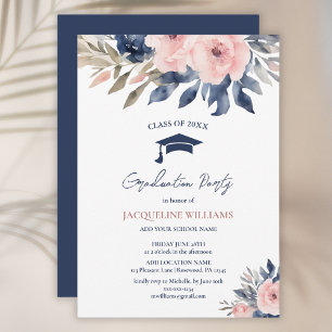 Elegant Floral Class of 2024 Graduation Party Invitation