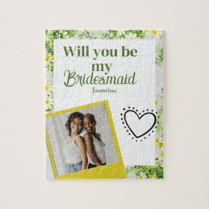 Elegant Floral Classic Bridesmaid Proposal Jigsaw Puzzle