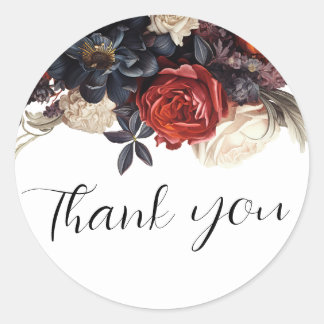 Elegant Floral Classic Round Sticker
