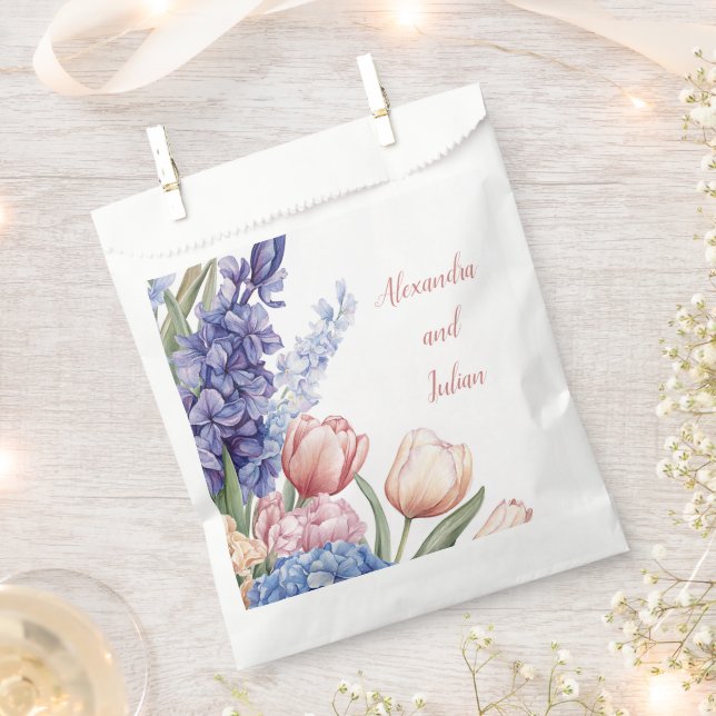 Elegant floral cluster  favour bags (Clipped)