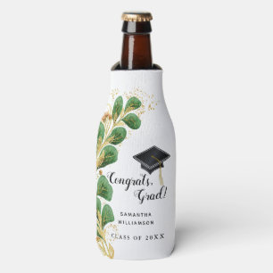 Elegant Floral Congrats Grad Graduation Party Bottle Cooler