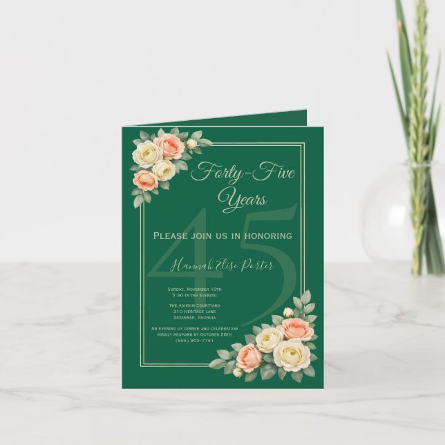 Elegant Floral Corner Frame Birthday Invitation (Front)