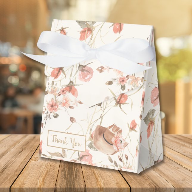 Elegant Floral Cowgirl Bridal Shower Favour Box (Elegant Floral Cowgirl Bridal Shower Favor Box)