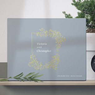 Elegant Floral Crest Classic Botanical Wedding Guest Book