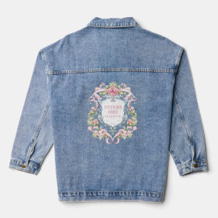 Elegant Floral Crest   Future Mrs Denim Jacket
