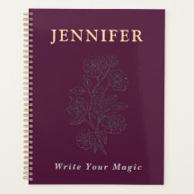 Elegant Floral Custom Name Notebook | Write Your M