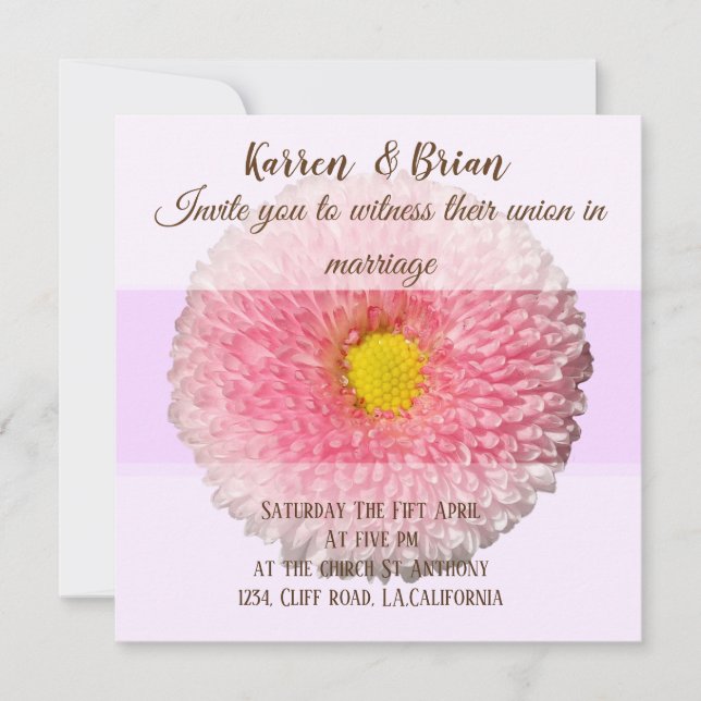 Elegant Floral Custom  Wedding Invitation (Front)