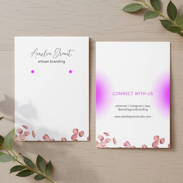 Elegant Floral Customisable Earring Display Card (Floral Earring Display Card)