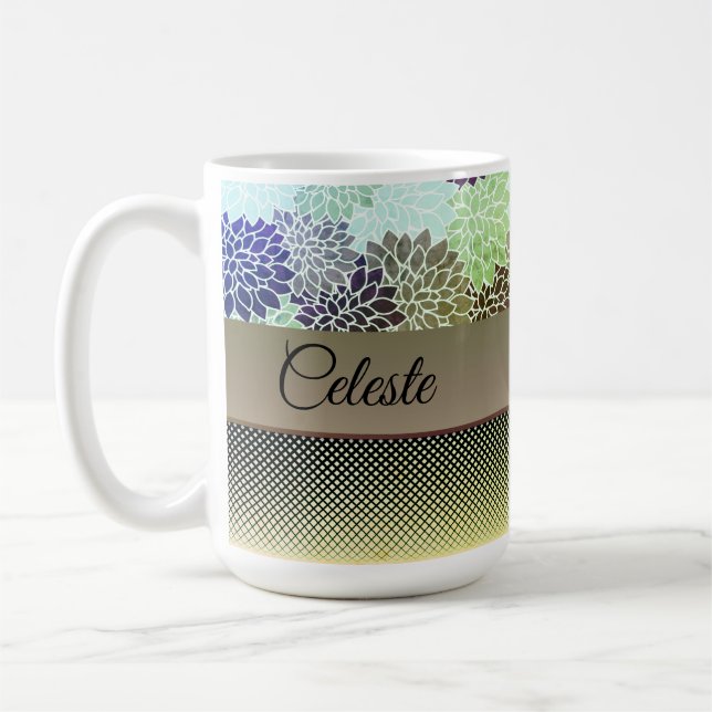 Elegant Floral Customised Coffee Mug (Left)