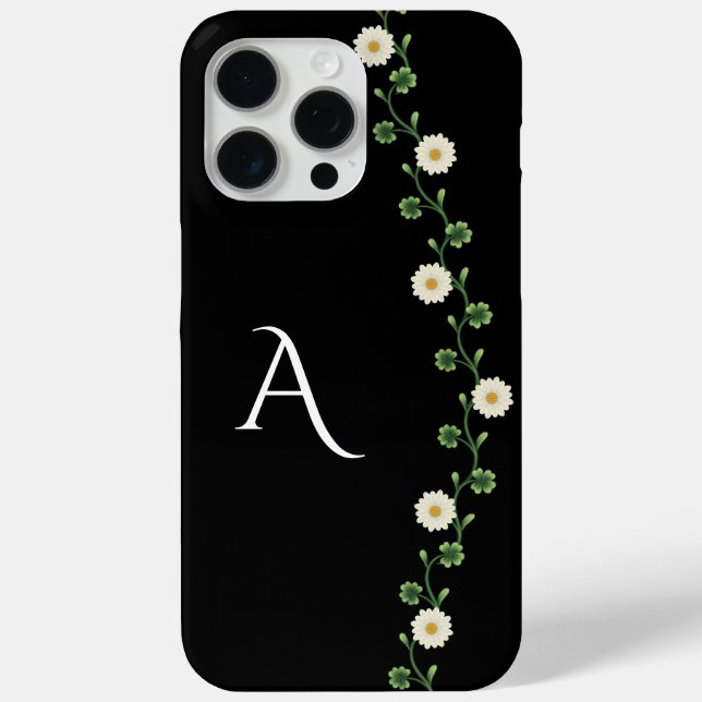 Elegant Floral Daisy Monogram Case-Mate iPhone Case (Back)