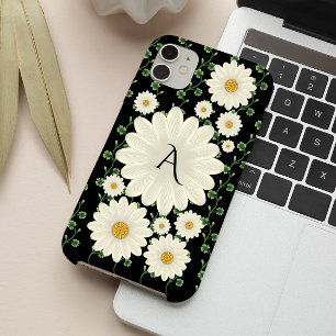 Elegant Floral Daisy Monogram iPhone 15 Case
