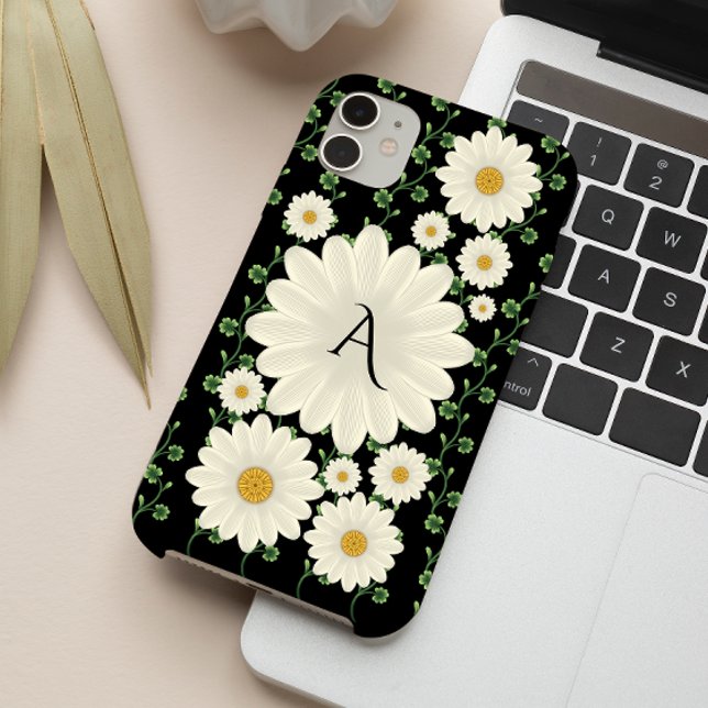 Elegant Floral Daisy Monogram Case-Mate iPhone Case (Creator Uploaded)