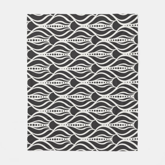 Elegant floral damask, art nouveau seamless patter fleece blanket (Front)