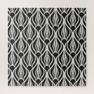 Elegant floral damask, art nouveau seamless patter jigsaw puzzle