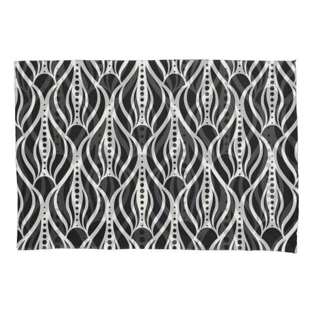 Elegant floral damask, art nouveau seamless patter pillowcase (Front)