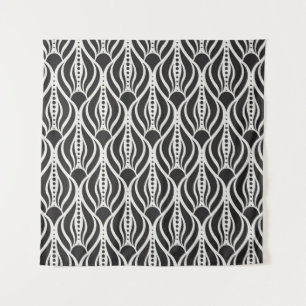 Elegant floral damask, art nouveau seamless patter tapestry