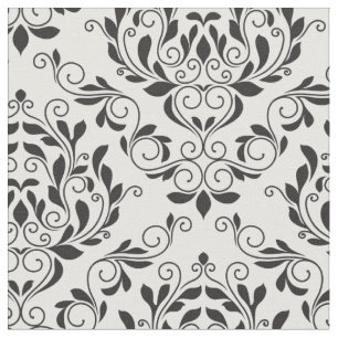 Elegant Floral Damask Fabric
