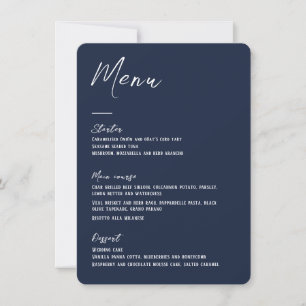 Elegant floral dark green Wedding Menu card
