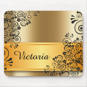 Elegant floral decoration mouse pad