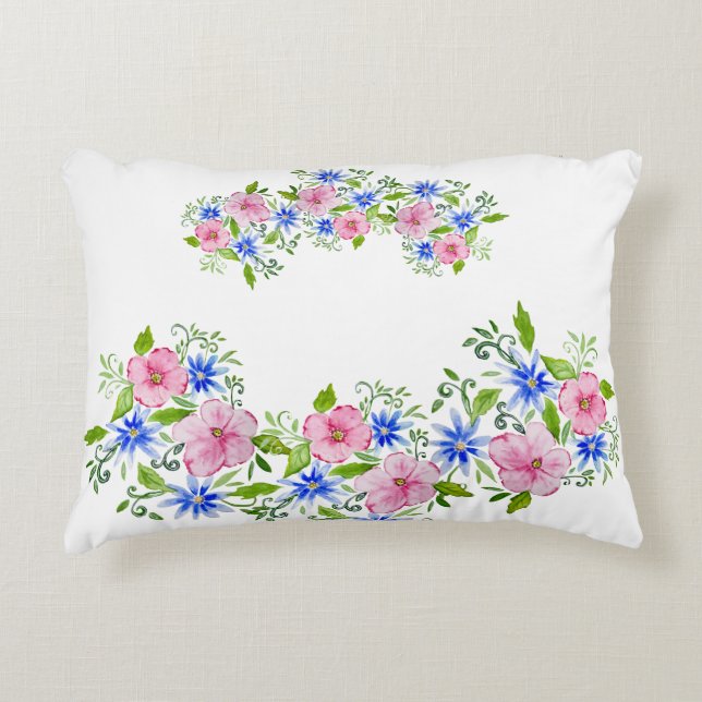 Elegant floral decoration pattern throw pillow (Front)