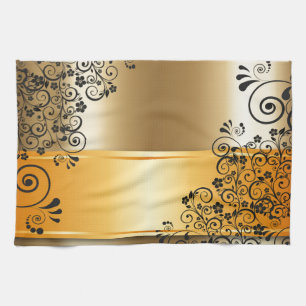 Elegant floral decoration tea towel