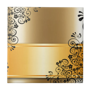 Elegant floral decoration tile