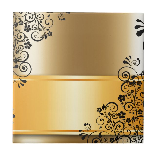 Elegant floral decoration tile (Front)