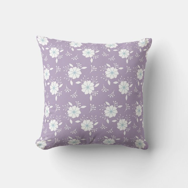 Elegant Floral Decorative Pillow (Front)
