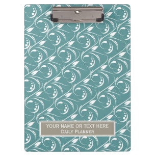 Elegant Floral Deep Calcite Blue: Seamless Pattern Clipboard