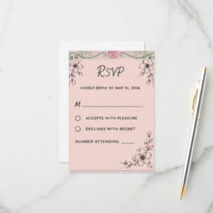 Elegant Floral Dental Hygienist Graduation RSVP Ca Card