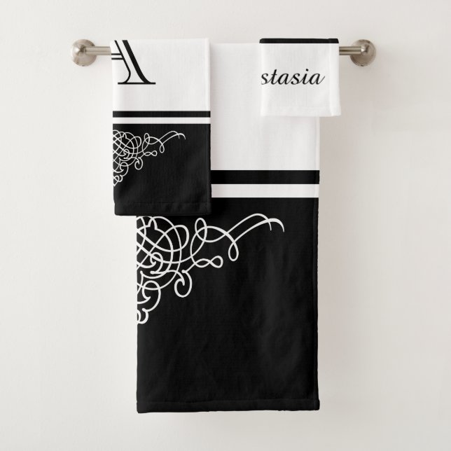 Elegant floral design bath towel set (Insitu)