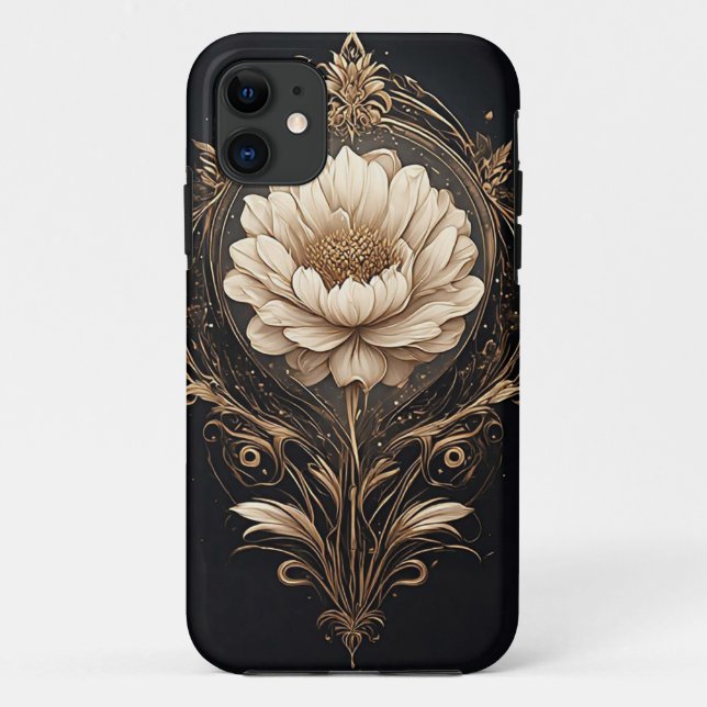 Elegant Floral Design Featuring Ornate Patterns Case-Mate iPhone Case (Back)