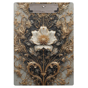 Elegant Floral Design Featuring Ornate Patterns Clipboard