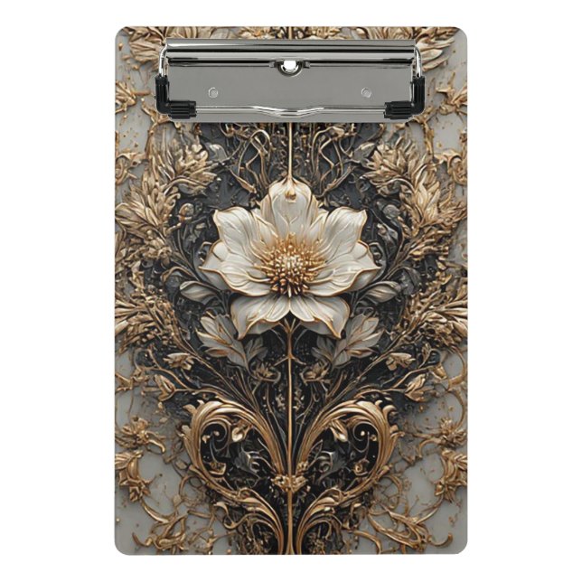 Elegant Floral Design Featuring Ornate Patterns Mini Clipboard (Front)