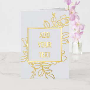 Elegant Floral Design Folded Foil Card
