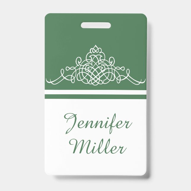 Elegant floral design ID badge (Front)