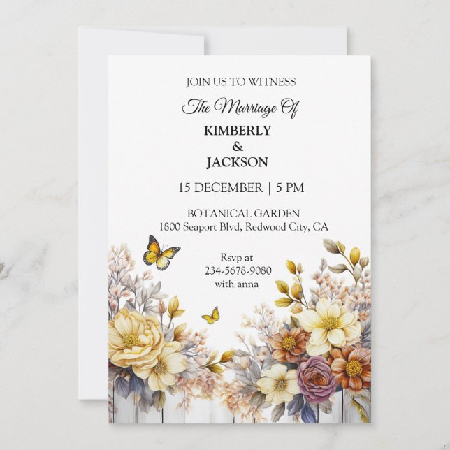 Elegant Floral Design Invitation (Front)