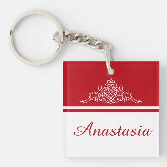 Elegant floral design key ring (Front)