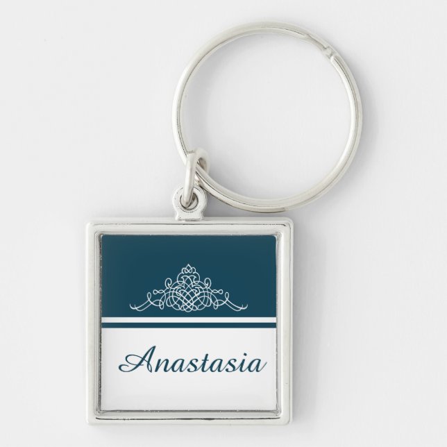 Elegant floral design key ring (Front)