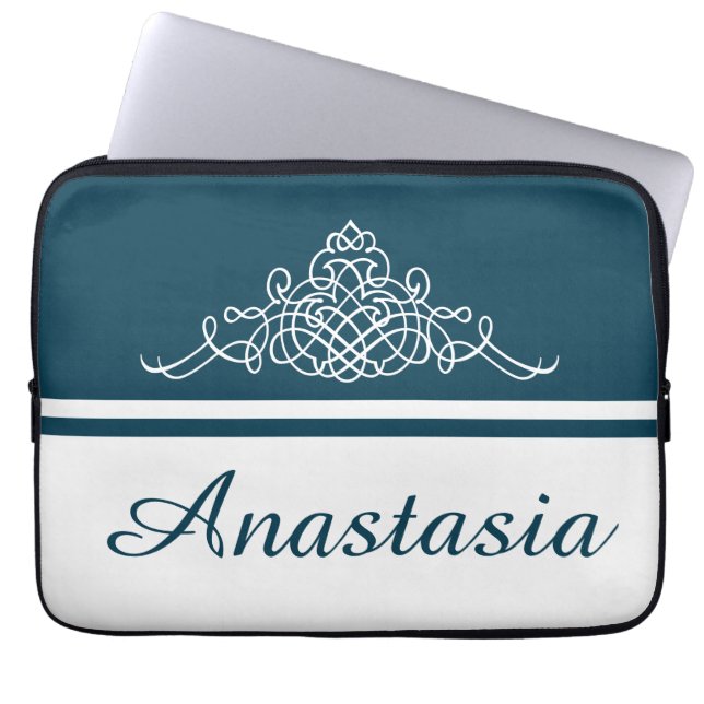 Elegant floral design laptop sleeve (Front)