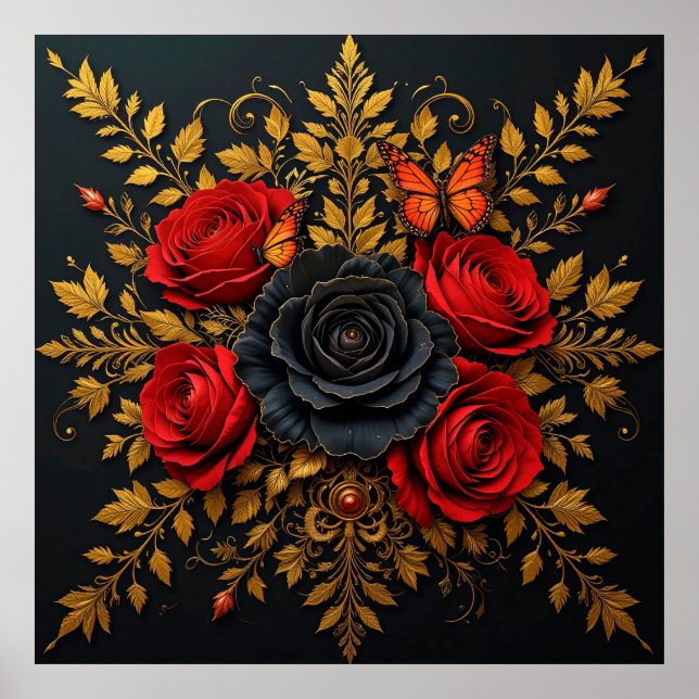 Elegant Floral Design Poster (Front)